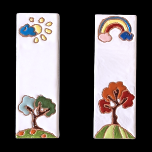 Ceramic house number tile - Italian villa, ceramic relief style