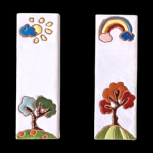 Load image into Gallery viewer, Ceramic house number tile - Italian villa, ceramic relief style
