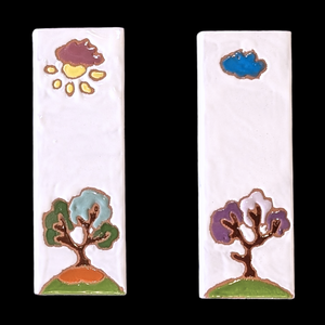 Ceramic house number tile - Italian villa, ceramic relief style