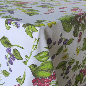 Rectangular cotton tablecloth - 135x240cm - 'frutti di bosco' (fruit of the forest)