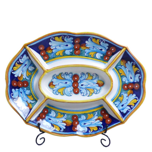 Large oval antipasto platter (38cmx27cm) - scalloped edges - Giglio