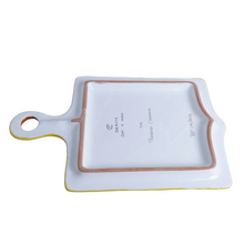 Load image into Gallery viewer, Cheese Plate (30x21cm), square with handle - Lemon
