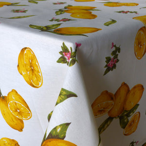 Rectangular cotton tablecloth - 135x190cm - lemons
