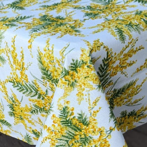 Rectangular cotton tablecloth - 135x240cm - Mimosa design