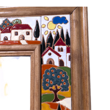 Load image into Gallery viewer, Mirror with Tuscan country &#39;relief ceramic&#39; tiles
