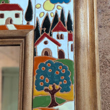 Load image into Gallery viewer, Mirror with Tuscan country &#39;relief ceramic&#39; tiles
