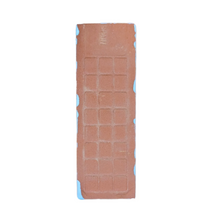 Load image into Gallery viewer, Ceramic house number tile - lemons &amp; oranges with dark blue edge, ceramic relief style
