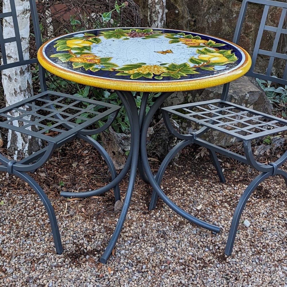 Volcanic stone table - 60cm diam - 'Pescara' – Paradiso Ceramics ...