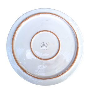 Pizza plate with Tuscan village scene, relief style