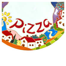 Load image into Gallery viewer, Pizza plate with Tuscan village scene, relief style
