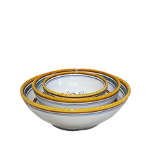 Load image into Gallery viewer, Set of three serving bowls, Raffaellesco - 12cm, 16cm &amp; 18cm
