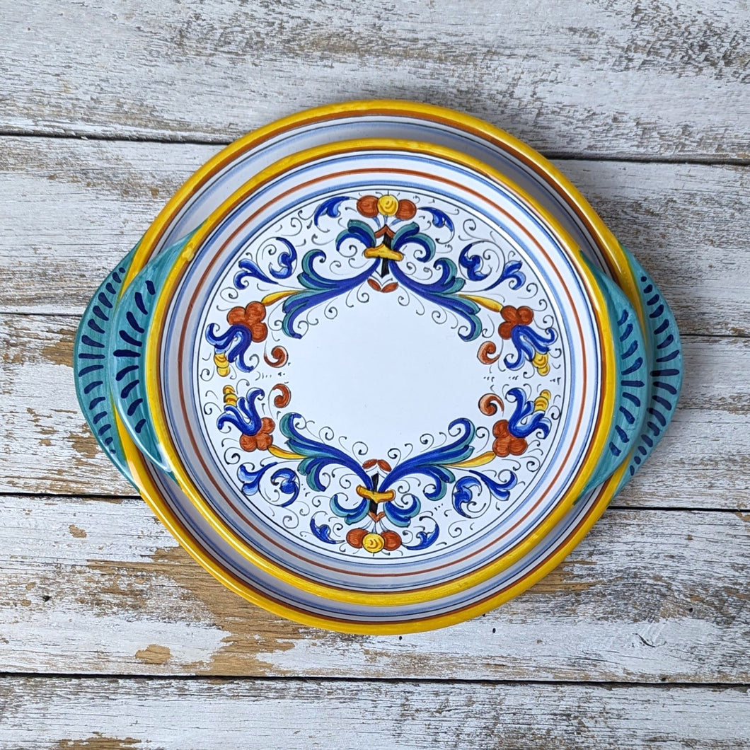 Set of two round trays with handles - 25cm and 30cm diam - Ricco