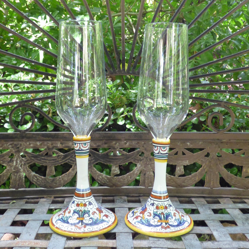 Ceramic stem champagne glass - Ricco