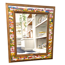 Load image into Gallery viewer, Mirror with Tuscan country 'relief ceramic' tiles - 69 x 79cm
