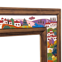 Load image into Gallery viewer, Mirror with Tuscan country 'relief ceramic' tiles - 69 x 79cm

