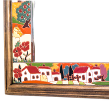 Load image into Gallery viewer, Mirror with Tuscan country 'relief ceramic' tiles - 36 x 48cm
