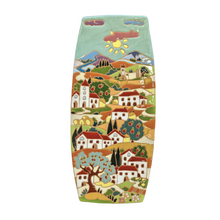 Load image into Gallery viewer, Rectangular platter/wall plate with Tuscan village - vertical
