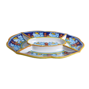 Large oval antipasto platter (38cmx27cm) - scalloped edges - Giglio