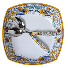 Load image into Gallery viewer, Large square serving bowl (30cm) + salad servers - Raffaellesco
