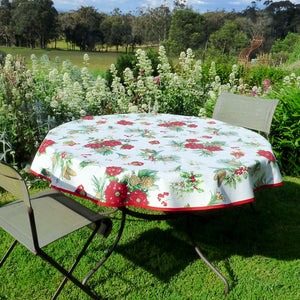 Round cotton tablecloth - 145cm diameter - Christmas design