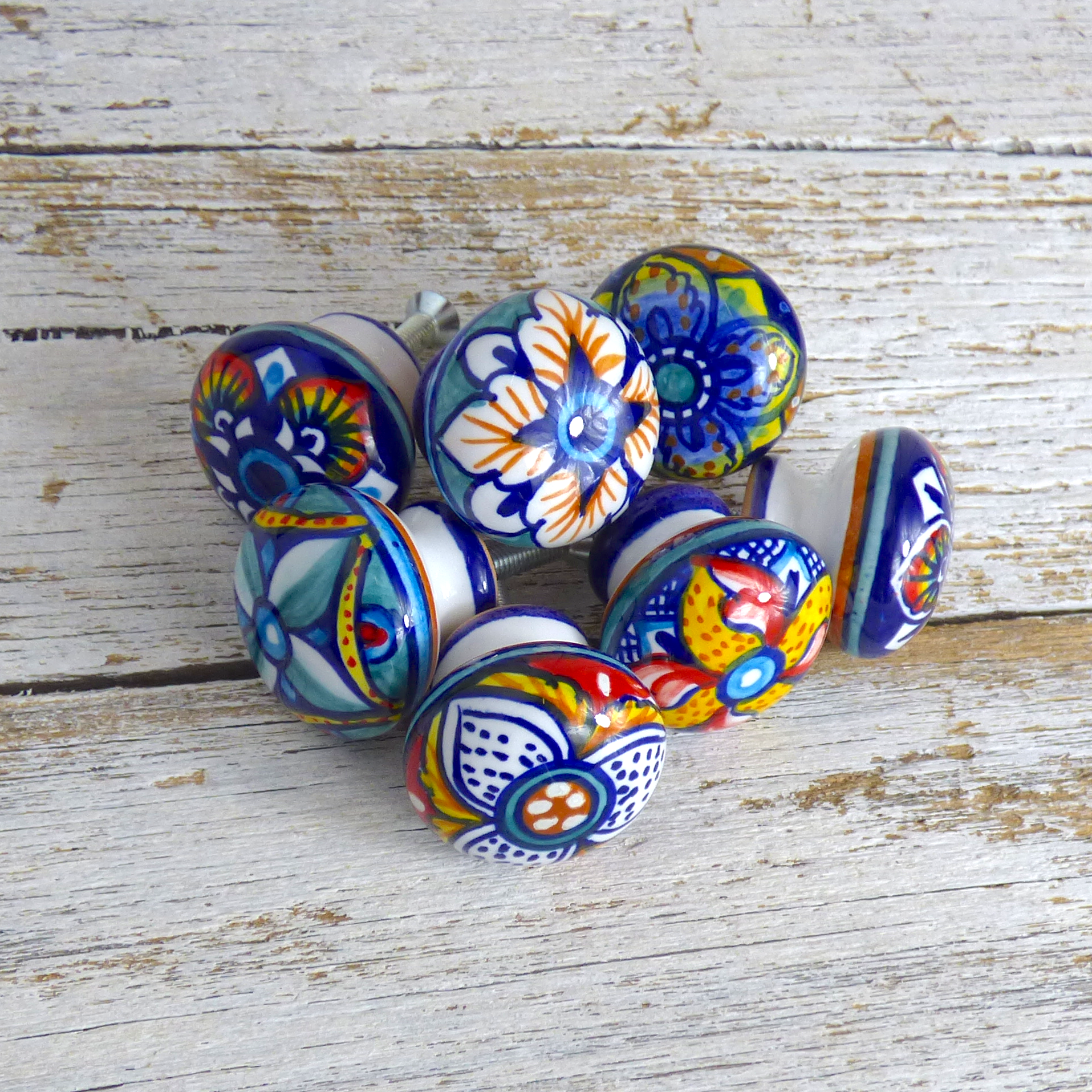 Ceramic drawer and cabinet knobs assorted designs small 35mm