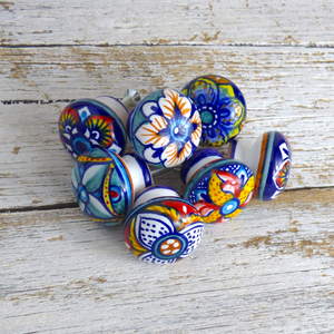 Ceramic drawer and cabinet knobs - assorted designs - small (35mm)