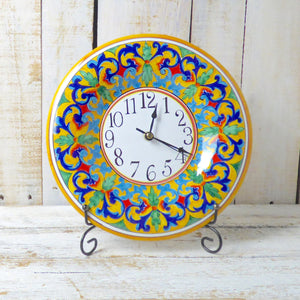 Ceramic clock - 25cm - multi colour (A)