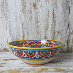 Medium serving bowl (25cm) - Red peacock design