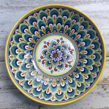 Load image into Gallery viewer, Large serving bowl (30cm) - Green peacock design
