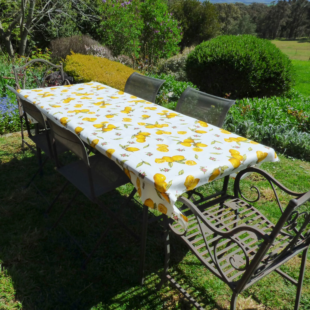Rectangular cotton tablecloth - 155x240cm - lemons - made in Italy