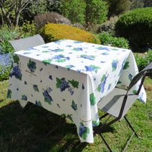 Load image into Gallery viewer, Square cotton tablecloth - 145x145cm - blue grapes
