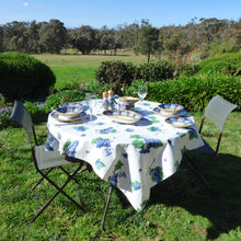 Load image into Gallery viewer, Square cotton tablecloth - 145x145cm - blue grapes
